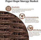 OIAHOMY Wicker Basket, Paper Shelf Basket - Image 3