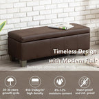 Brown Faux Leather Ottoman - Image 7