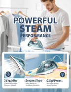 Sundu 1500W Steam Iron for Clothes, Ceramic Nonstick Soleplate for Fast Smooth - Image 3
