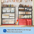 4- Shelf Metal Shelving Unit Adjustable Storage Shelves Heavy Duty Garage - Image 6