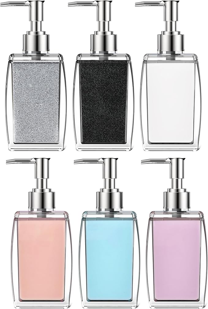 Purple Soap Dispenser with Refillable Plastic Pump - Image 2
