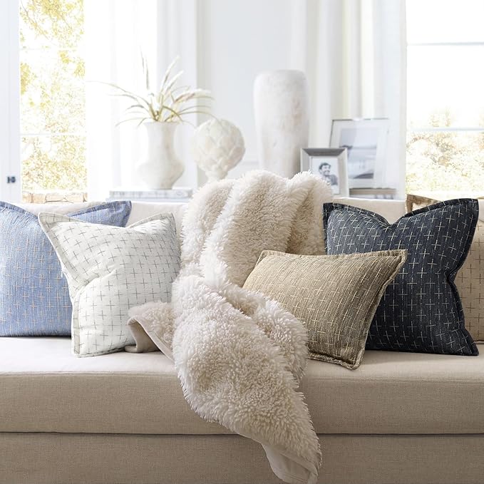 ZWJD Pillow Covers 20x20 Set of 2 Soft Polyester Textured Pillow Covers - Image 6