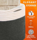 CHAT BLANC Cotton Rope Baskets for Organizing | Storage Baskets for Shelves | - Image 3