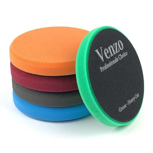 Venzo 5 Inch Buffing Polishing Pads, Buffing Polishing Kit, Polishing & Waxing by VENZO