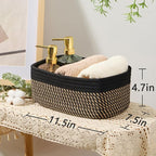 Small Storage Baskets for Organizing | Closet Organizer Bins | Shelf Toy Basket - Image 3