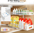 1 Pack 20.47IN Depth Under Sink Storage Organizer, Large 2-Tier Elegant Mesh - Image 4