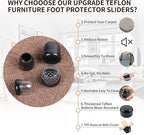 Ezprotekt 24 Pcs Black Chair Leg Sliders - Image 5