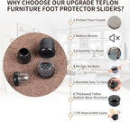 Ezprotekt 24 Pcs Black Chair Leg Sliders - Image 5