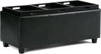 SIMPLIHOME Avalon 42 inch Wide Contemporary Rectangle Storage Ottoman in - Image 6