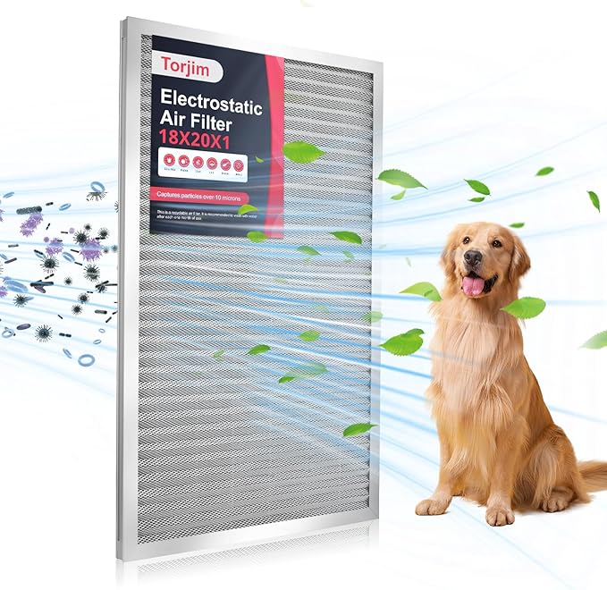 Torjim 18x20x1 MERV8 Washable Electrostatic Air Filter by Torjim