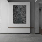 NANKAI Art Hand-Painted Thick Texture Black Minimalist Oil Painting 45x30 Inchs - Image 7