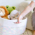 NaturalCozy Storage Baskets 16.8”x13”x7.6” Cotton Rope Woven Baskets - Image 9