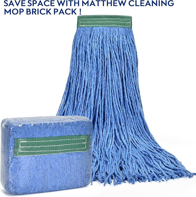 Matthew Cleaning 20oz 3Pack Cotton Floor Mop, Cotton Looped-Open String Heavy - Image 4