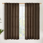 YoungsTex Brown Linen Curtains 48 Inches Long by YoungsTex