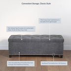BELLEZE 47" Storage Ottoman, Storage Bench - Image 5