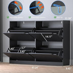 Shoe Cabinet with 4 Flip Drawers, Narrow Hidden Shoe Storage Cabinet, Slim - Image 2