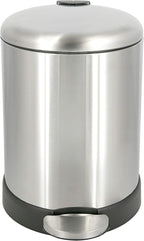 GLAD Small Trash Can, 1.2 Gallon | Round Stainless Steel Garbage Bin - Image 8