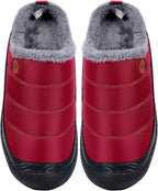 Womens Mens House Slippers Slip on Snow Winter Warm Fully Fur Lined Slippers - Image 6