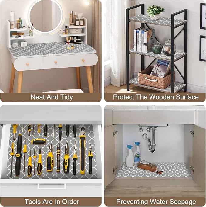 OcePor Non-Adhesive Drawer and Shelf Liner 24IN x 30FT，Non Slip Cabinet and - Image 7