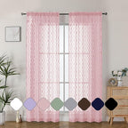 Aiyufeng Blush Pink Sheer Curtains 84 Inches Long 2 Panels Set, Soft Airy - Image 3