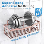 EUDELE 5-Pack Rustproof Stainless Steel Shower Caddy – No Drill Adhesive - Image 4