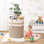 Woven Laundry Basket for Clothes, 65L Large Rectangle Laundry Hampers, Nursery - Image 5