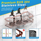 EUDELE 5-Pack Rustproof Stainless Steel Shower Caddy – No Drill Adhesive - Image 5