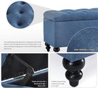 Storage Ottoman 50.2 Inches Upholstered Fabric Storage Ottoman Bench，Button - Image 3