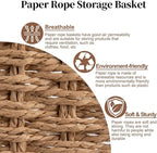 OIAHOMY Wicker Basket, Paper Shelf Basket - Image 3