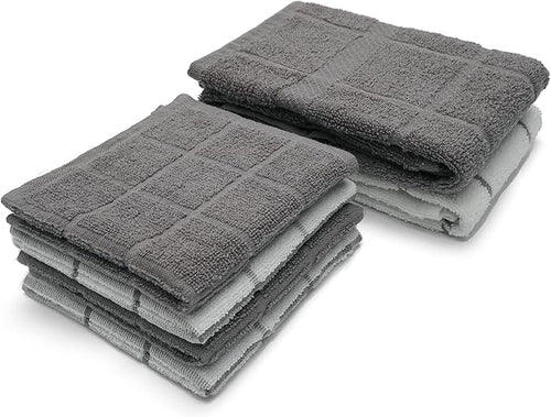 100% Cotton Terry Dish Cloth & Dish Towel, 6 Pack, Super Soft and Absorbent by Ecotribe