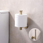 TASTOS Toilet Paper Holder SUS304 Stainless Steel Round Size Brushed Gold 2 Pack - Image 6