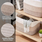 Storage Baskets for Organizing, Woven Baskets for Shelves, Rectangle Decorative - Image 4
