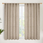 YoungsTex Dark Oatmeal Linen Curtains 45 Inch Length by YoungsTex