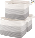 Storage Baskets for Organizing, Woven Baskets for Shelves, Rectangle Decorative by OIASKET
