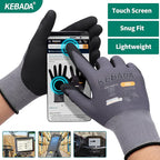 Kebada W2 Work Gloves for Men and Women, Nitrile Coated Working Gloves for - Image 3