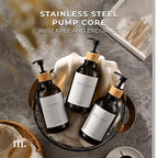 MaisoNovo Refillable Shampoo and Conditioner Bottles | 16.9 fl oz Set of 3 - Image 4