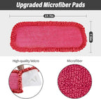 16.5 inch Mop Refills, 3 Pack Microfiber Reusable Replacement Mop Pads Flat - Image 3