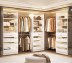 Aheaplus Closet System with 12 Drawers, 8.5-11.5Ft Wood Closet Organizer System by Aheaplus