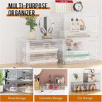 KEFA XL Shoe Storage Box Organizer, 8 Pack Shoe Boxes Clear Plastic Stackable - Image 6