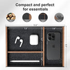 UPERGO Desk Drawer Organizer Tray, Mens Valet Made of Aluminum and Walnut - Image 6