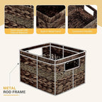 Water Hyacinth Wicker Basket, Decorative Woven Baskets - Image 3