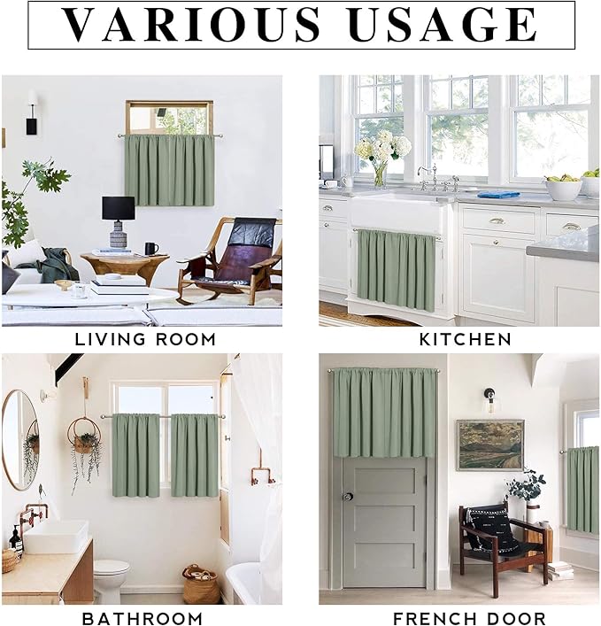 RYB HOME Green Blackout Living Room Curtains - Image 8