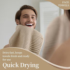Microfiber Waffle Face Towels, 2 Pieces, Fast Drying, Lint Free - Image 5