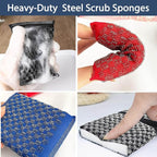 Steel Wool Scrubbers Dish Sponges Kitchen Scrubbing Pads Pot Scrubber - Image 3