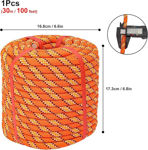 1/2 Inch 100 FT Tree Felling Rope, Professional Static Rope, Bull Pulling - Image 2