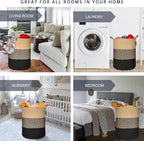 COMSE Extra Large Blanket Basket, Tall Woven Storage Basket, Nursery Hamper - Image 2