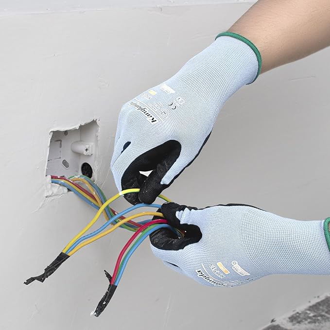 3-Paris Medium Work Gloves for Men and Women, Nitrile Coated Safety Protective - Image 3