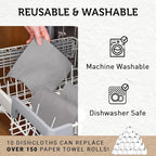 Nordhus Design Swedish Dishcloths, Washable Cellulose Cotton Kitchen Cloths - Image 2