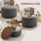 30Inch Round Storage Ottoman - Image 5