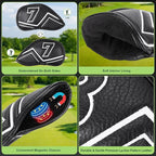 Welspo Magnetic Leather Golf Iron Head Covers 11 Pack Synthetic Leather Club - Image 7